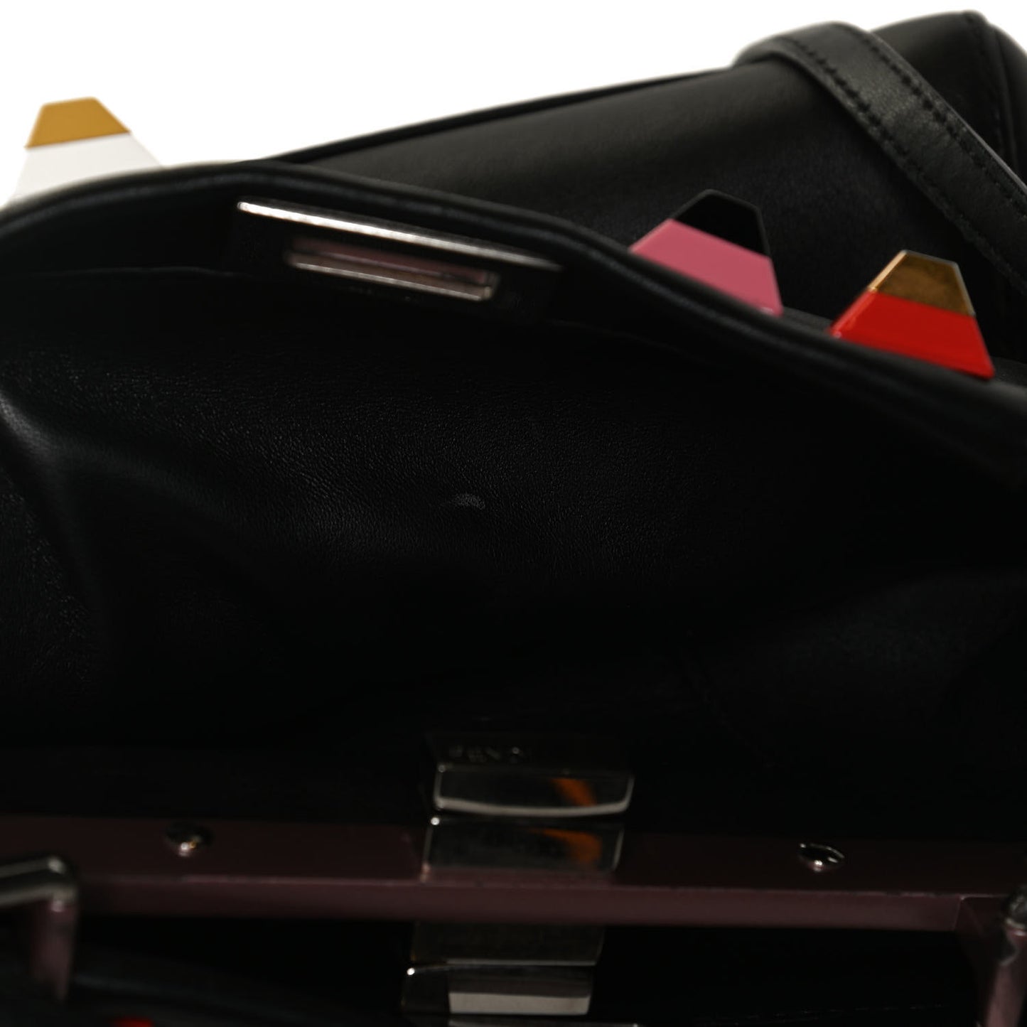 Nappa Studded Mini Peekaboo Iconic Satchel Black Multicolor