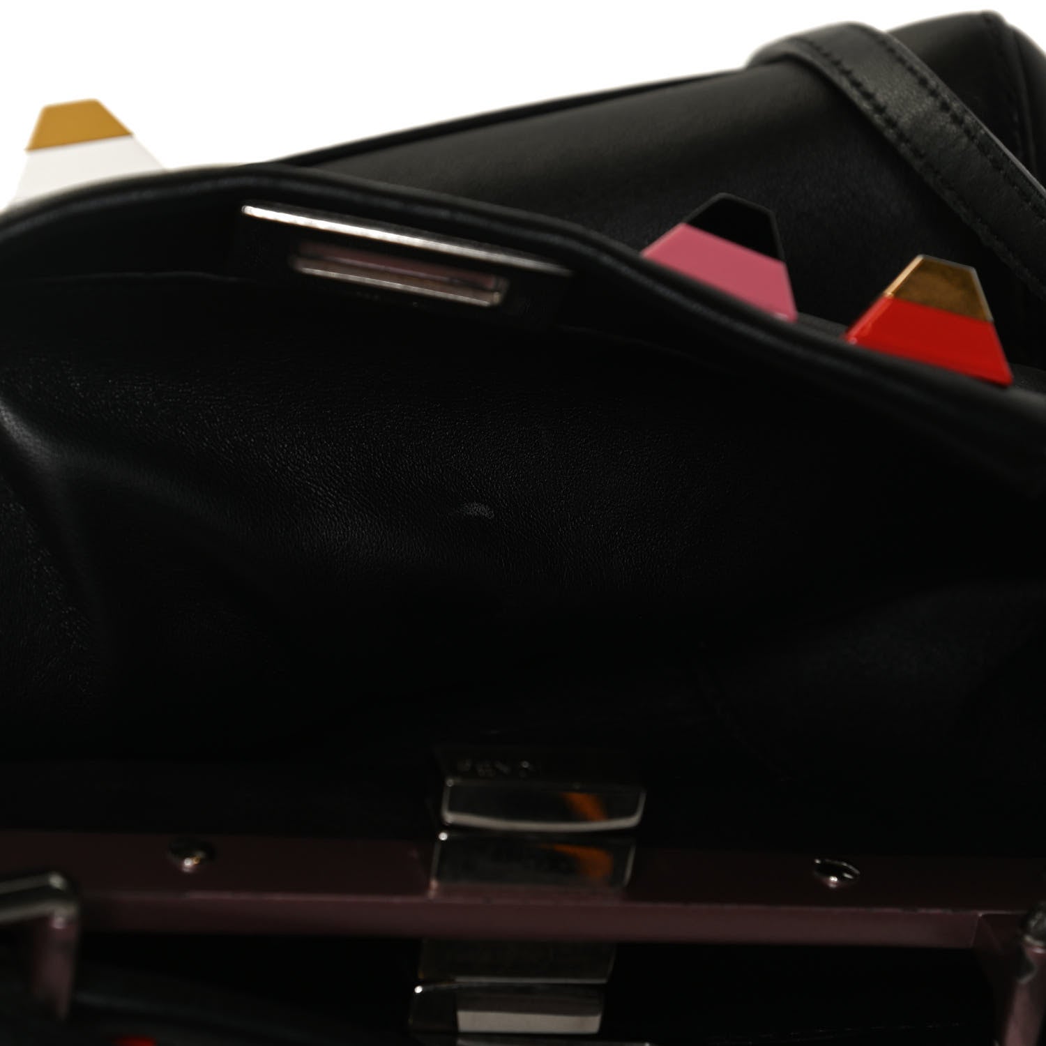 Fendi Nappa Studded Mini Peekaboo Iconic Satchel Black Multicolor 13 of 13