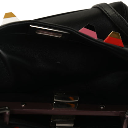 Fendi Nappa Studded Mini Peekaboo Iconic Satchel Black Multicolor 13 of 13