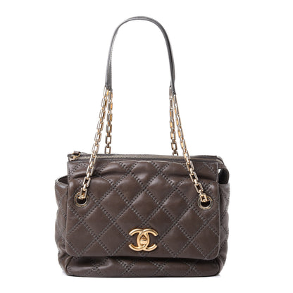 Chanel Calfskin Quilted Retro Chain Shoulder Bag Grey 2 of 8