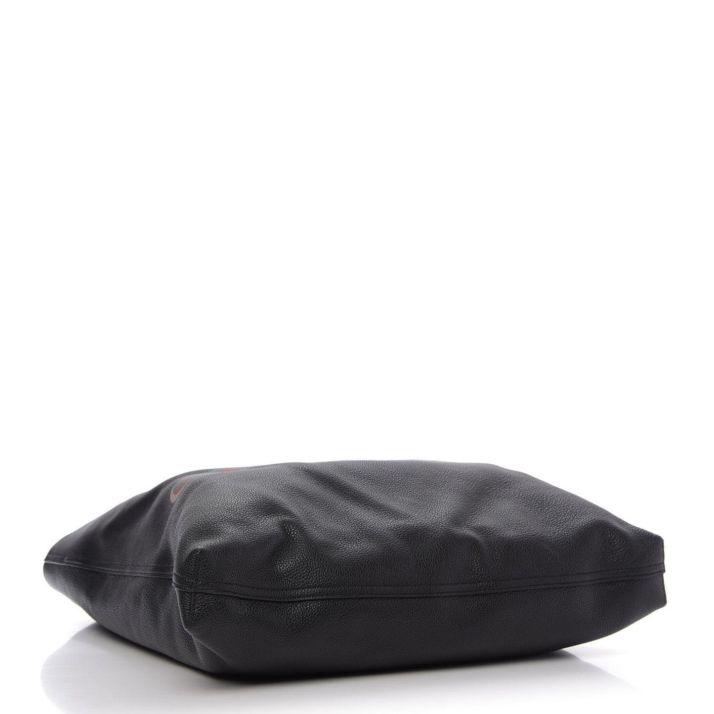 Calfskin Mens Logo Vertical Shopping Tote Black
