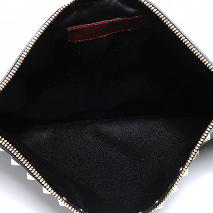 Valentino Garavani Vitello Large Rockstud Zip Pouch Black 9 of 9