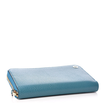 Gucci Dollar Calfskin GG Zip Around Wallet Deep Cobalt 4 of 8