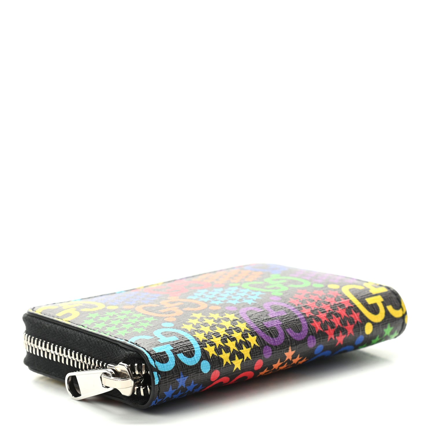 Gucci GG Supreme Monogram Psychedelic Zip Around Card Case Wallet Black 4 of 6