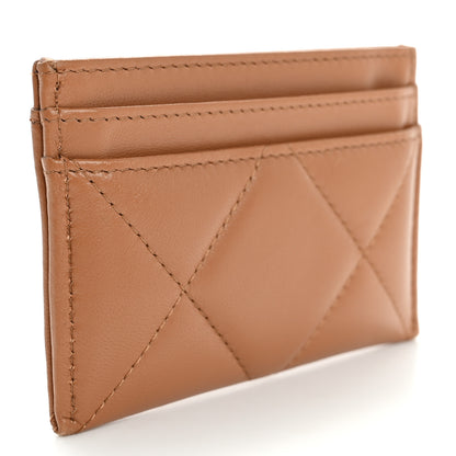 Chanel Lambskin Quilted Chanel 19 Card Holder Brown 3 of 12