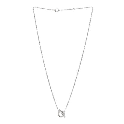Hermes 18K White Gold Diamond Finesse Pendant Necklace 3 of 4