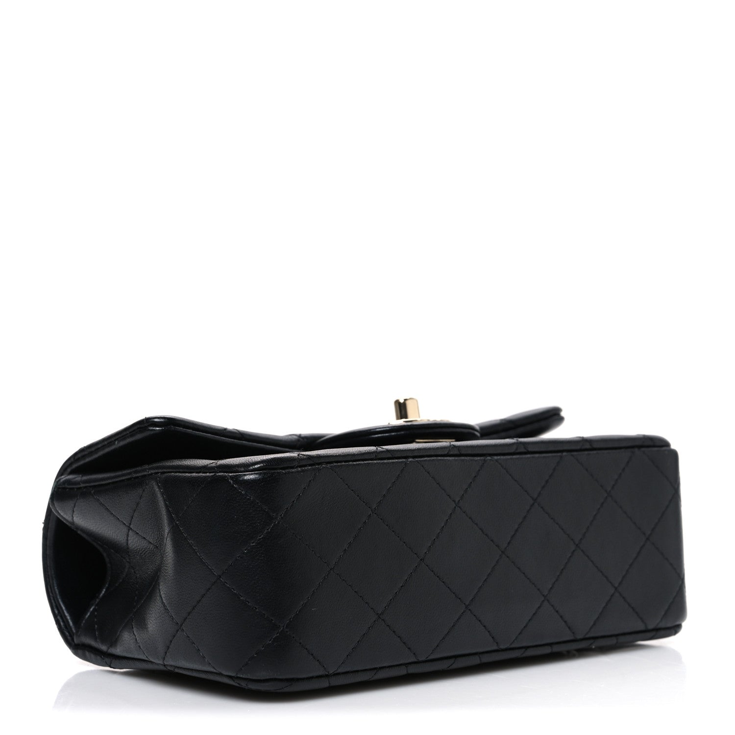 Chanel Lambskin Quilted Mini Top Handle Rectangular Flap Black 4 of 11