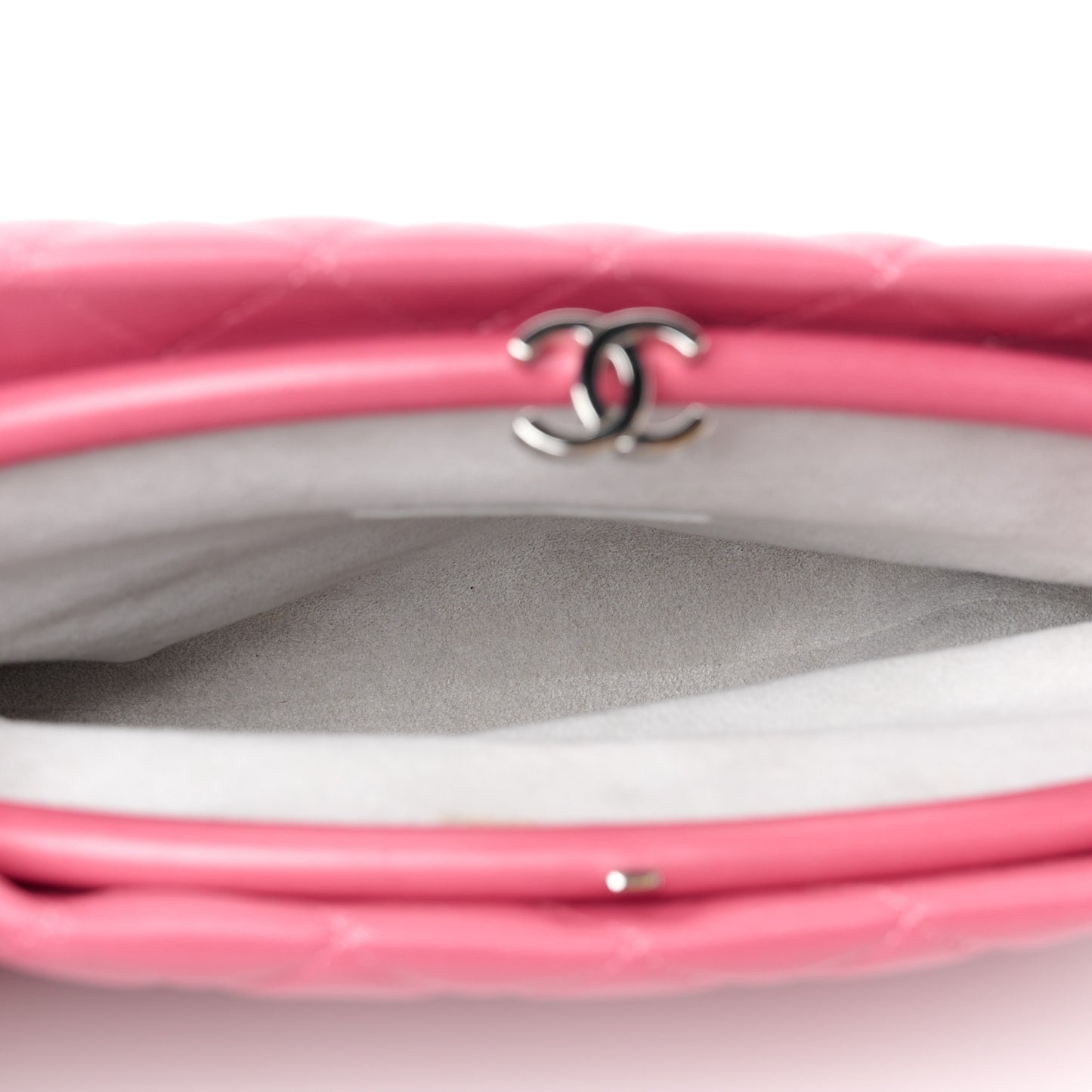 Lambskin Quilted Clutch Fuchsia