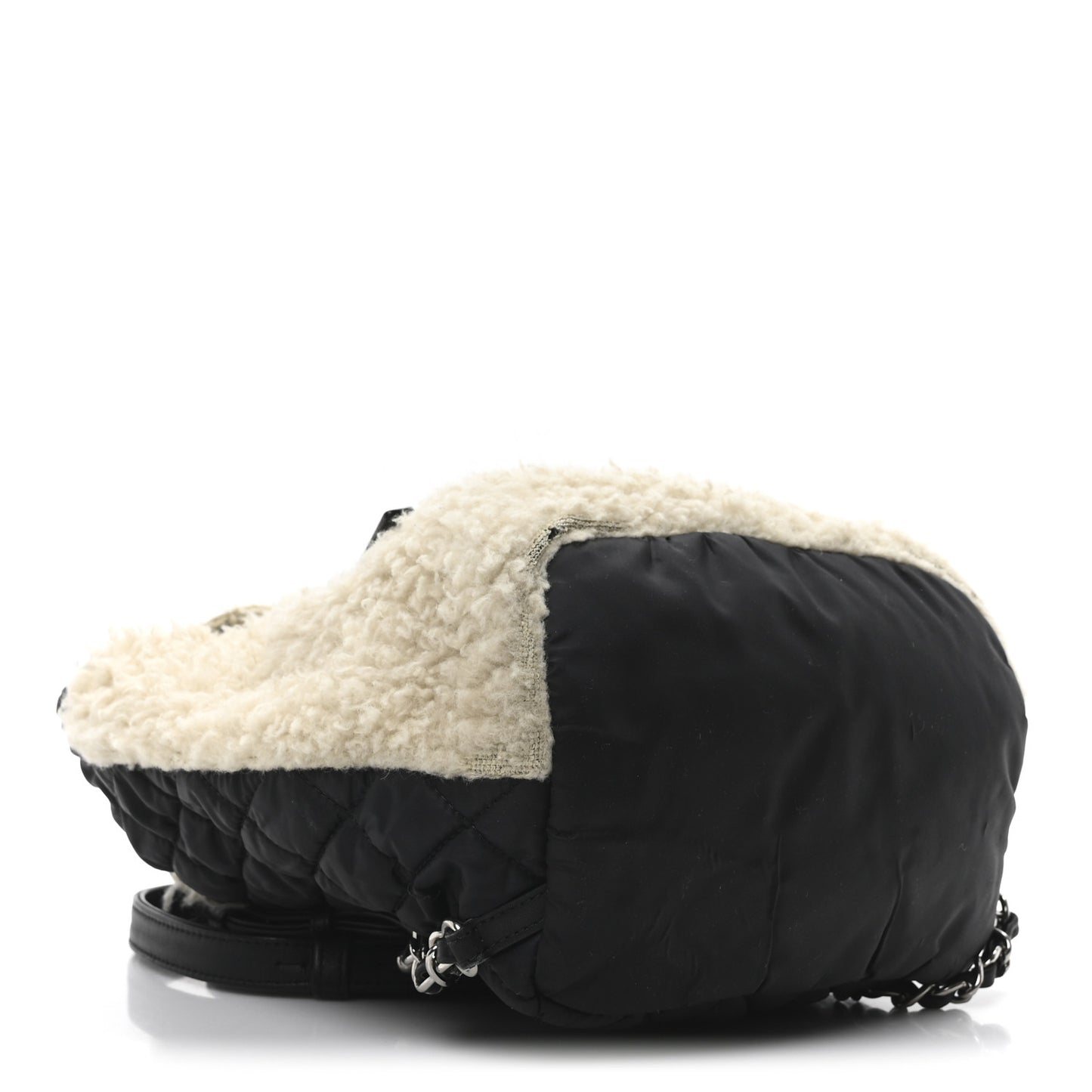 Wool Nylon Quilted Coco Neige Backpack Black Ecru