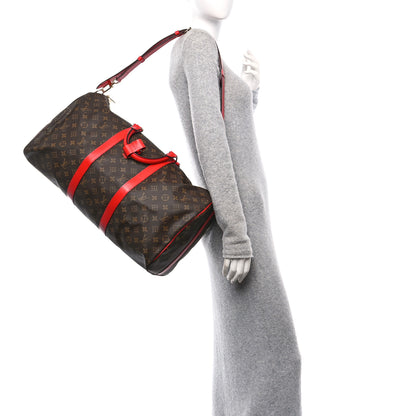 Louis Vuitton Calfskin Monogram Keepall Bandouliere 50 Coquelicot 2 of 13