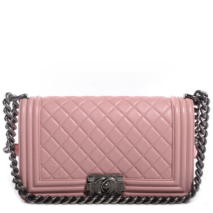 Chanel Lambskin Quilted Medium Boy Flap Light Pink 1 of 9