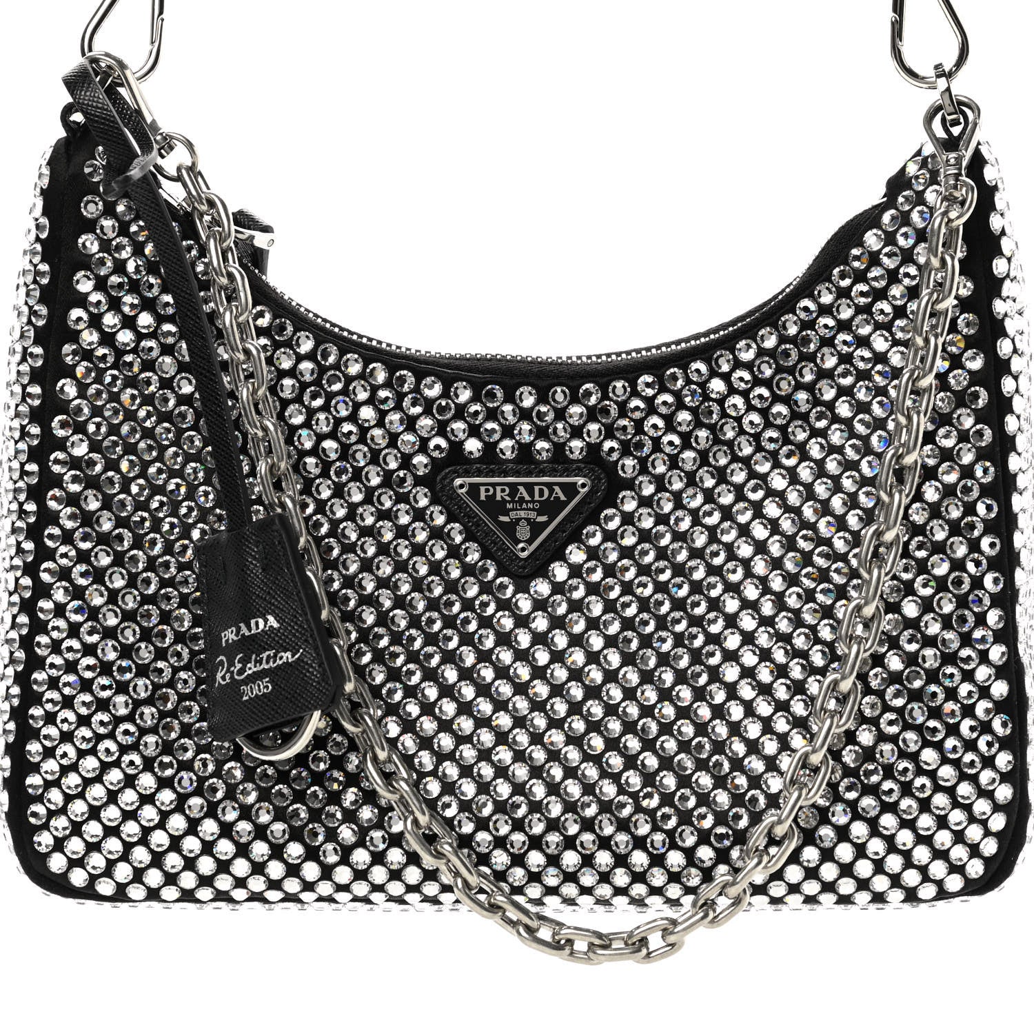 Prada Satin Crystal Re-Edition 2005 Shoulder Bag Cristal 9 of 14