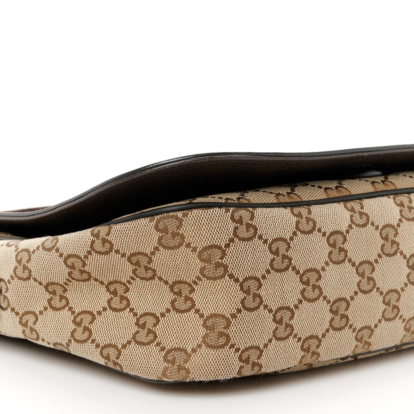 Monogram Flap Messenger Bag Beige Dark Brown