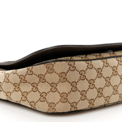 Gucci Monogram Flap Messenger Bag Beige Dark Brown 10 of 12
