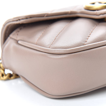 Gucci Calfskin Matelasse Heart GG Marmont 2.0 Coin Purse On A Chain Porcelain Rose 8 of 9