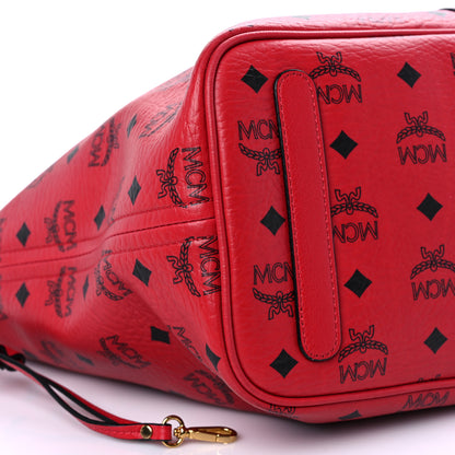 MCM Visetos Medium Liz Reversible Shopper Tote Ruby Red 7 of 17