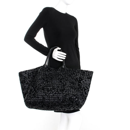 Bottega Veneta Nappa Velours Intrecciato Large Cabat Black 2 of 7