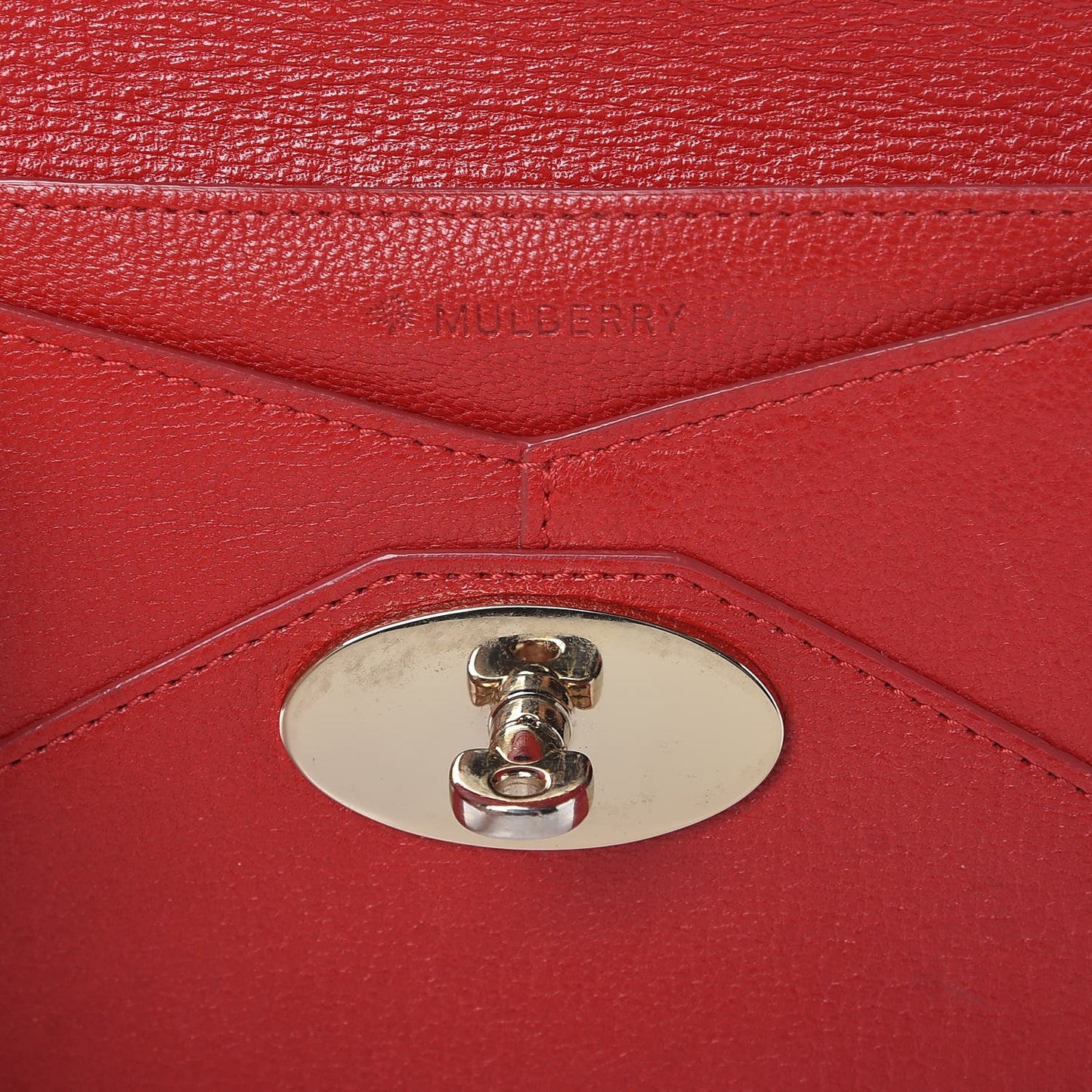 Shiny Goatskin Envelope Wallet Bright Red