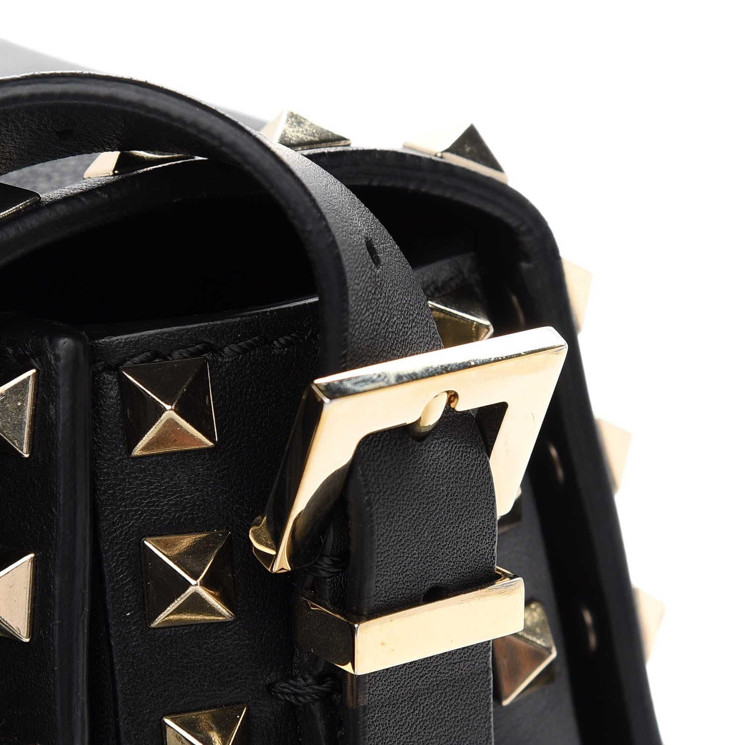Valentino Garavani Vitello Medium Rockstud Flap Saddle Bag Black 9 of 10