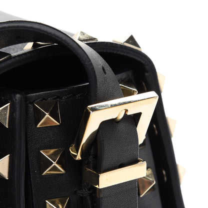 Valentino Garavani Vitello Medium Rockstud Flap Saddle Bag Black 9 of 10