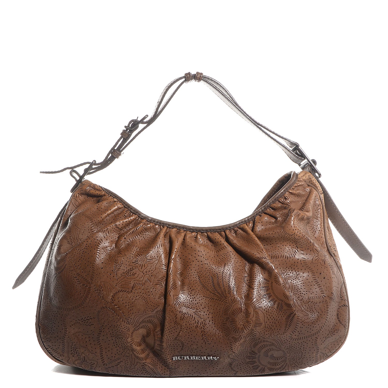 Burberry Lace Leather Avondale Hobo Degrade Brown 1 of 10