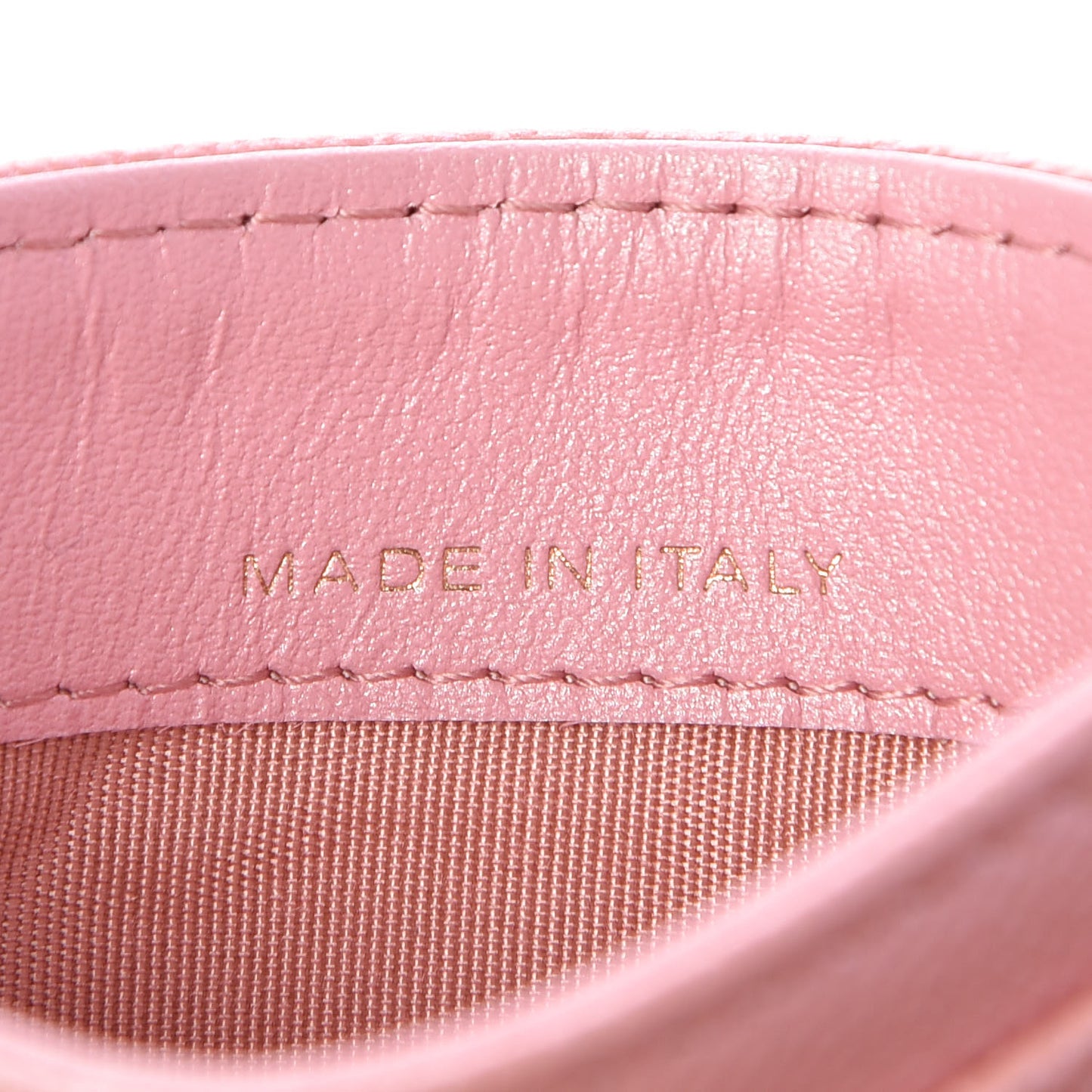 Iridescent Caviar Quilted Card Holder Rose Pink