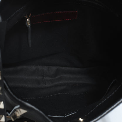 Valentino Garavani Vitello Rockstud Shopper Tote Black 5 of 7