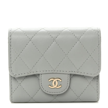 Chanel Lambskin Quilted Small Flap Wallet Grey 1 of 7