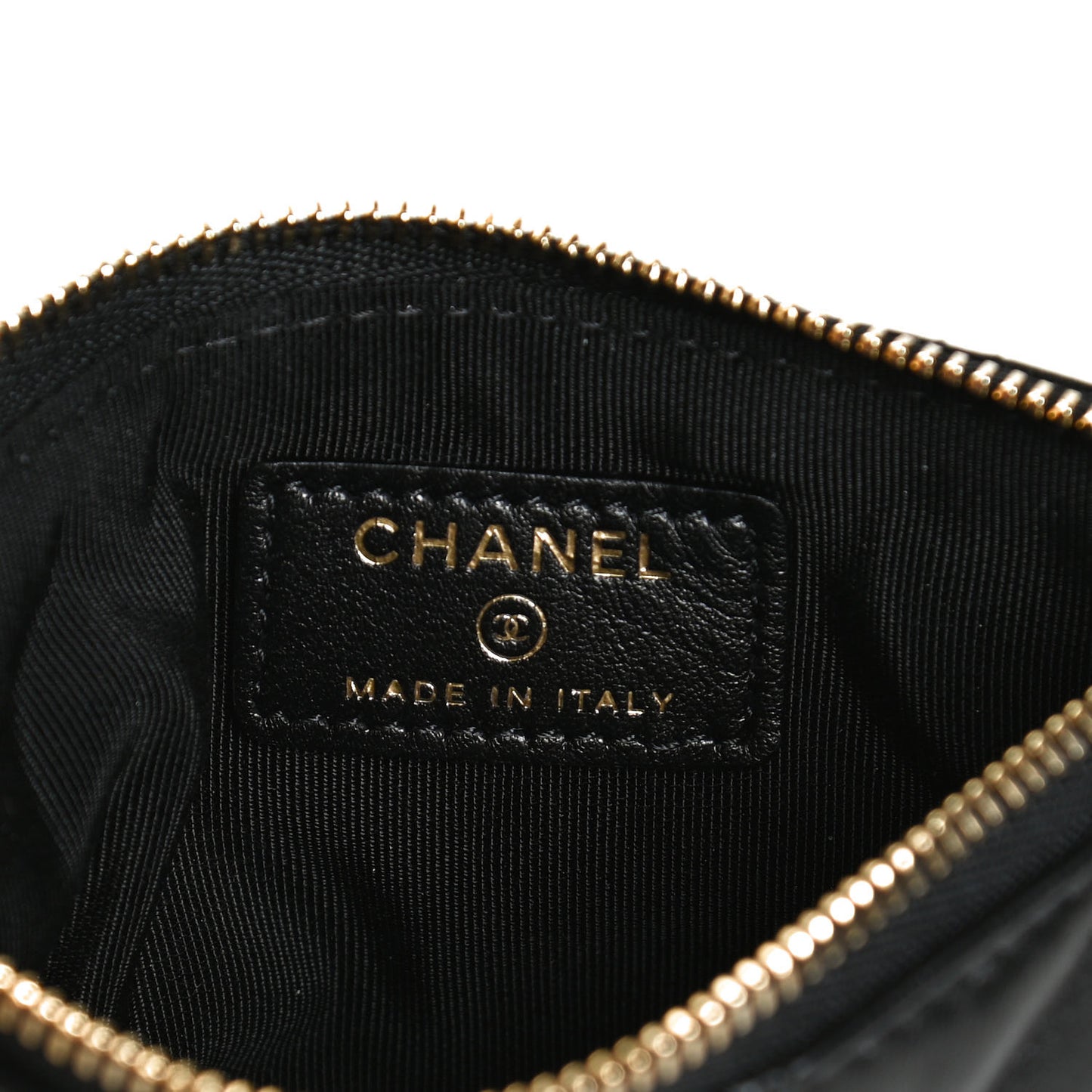 Lambskin Quilted Small No. 5 Cosmetic Case Black