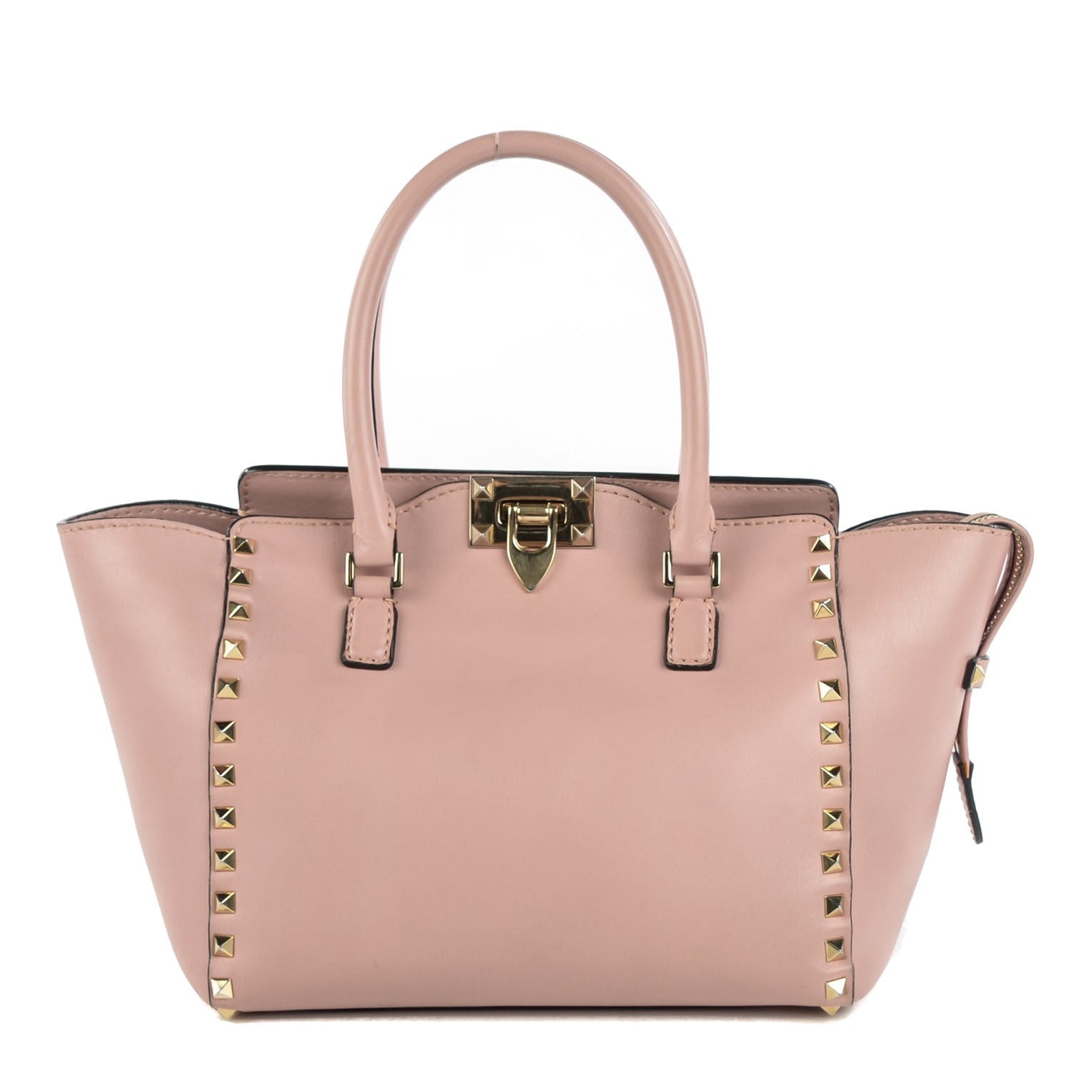 Valentino Garavani Vitello Small Rockstud Double Handle Tote Pink 1 of 10