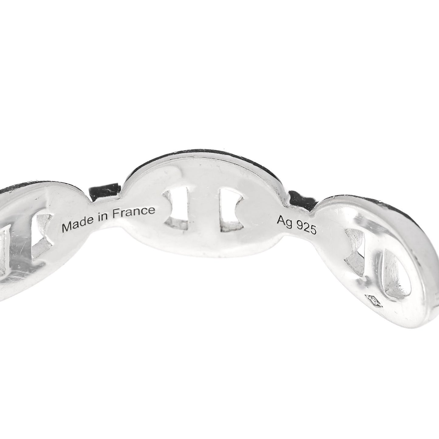 Sterling Silver MM Chaine d'Ancre Enchainee Cuff Bracelet SH