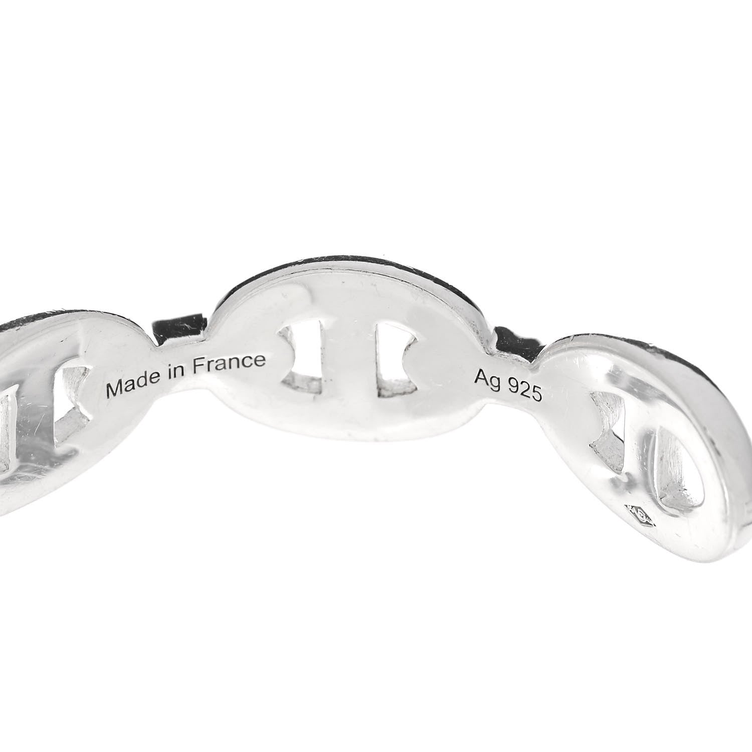 Hermes Sterling Silver MM Chaine d'Ancre Enchainee Cuff Bracelet SH 4 of 4