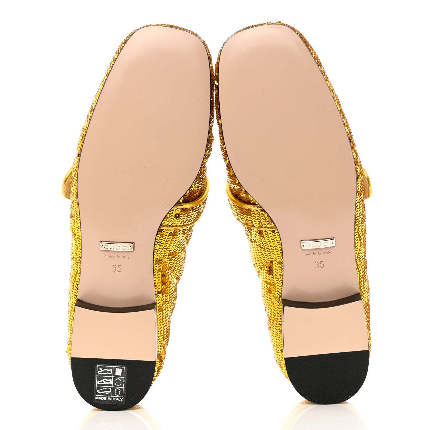 Gucci Sequin Satin Matelasse GG Marmont Moccasin Loafers 35 Gold Yellow Giallo Oro Vecchio 5 of 9