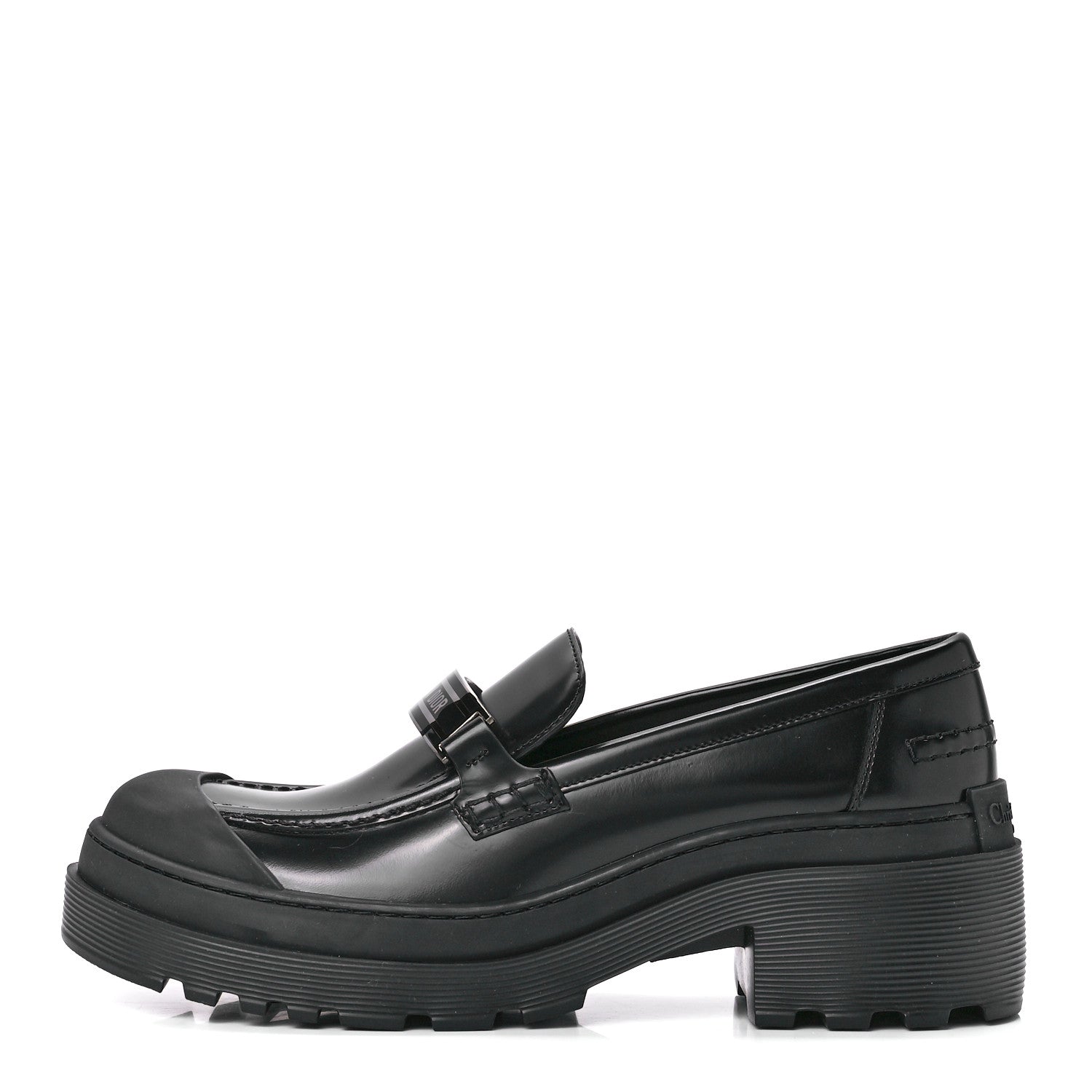Christian Dior Brushed Calfskin Dior Code Lug Sole Platform 35mm Loafers 40 Black 1 of 8