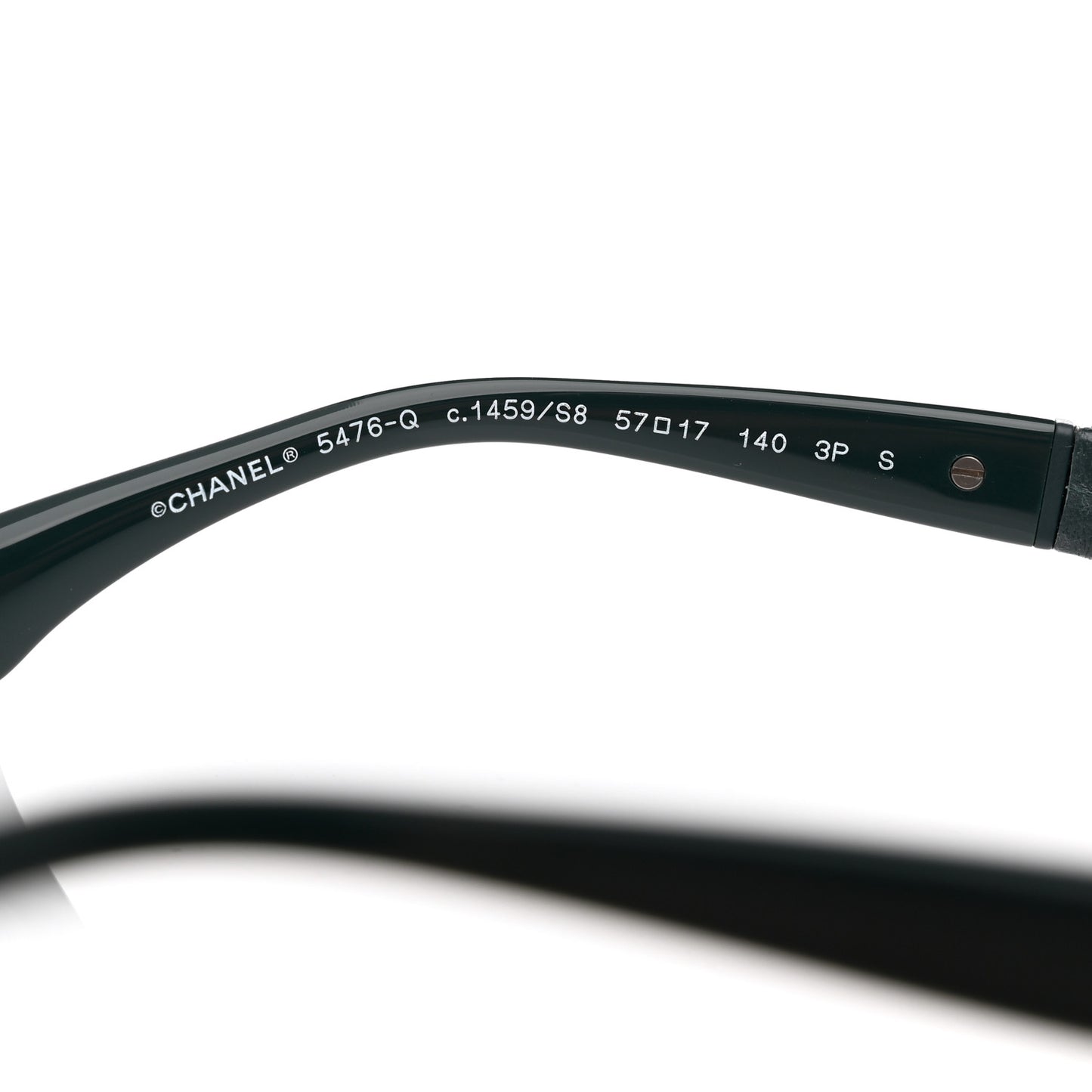 Acetate Calfskin Polarized Square Sunglasses 5476-Q-A Black