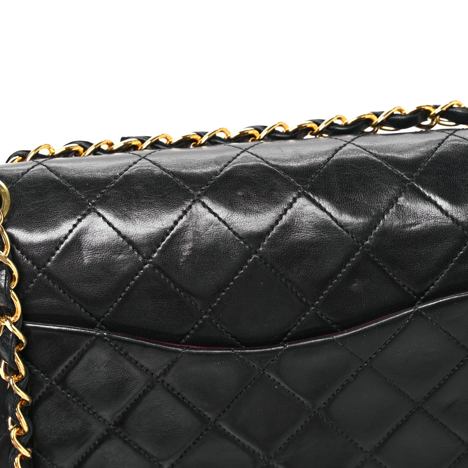 Chanel Lambskin Quilted Medium Double Flap Black 11 of 12