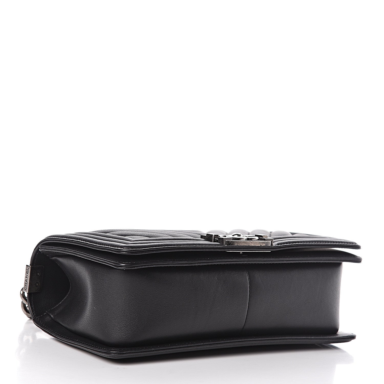 Chanel Calfskin Chevron Quilted Medium Boy Flap Black 4 of 12