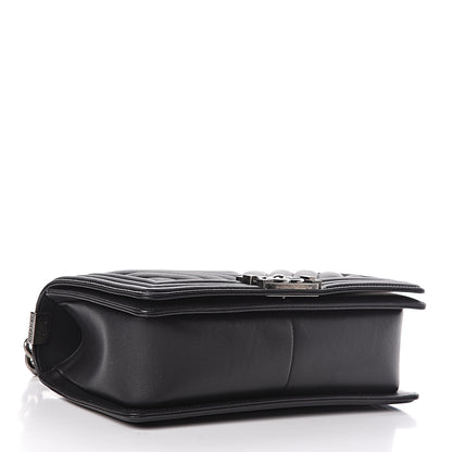 Chanel Calfskin Chevron Quilted Medium Boy Flap Black 4 of 12