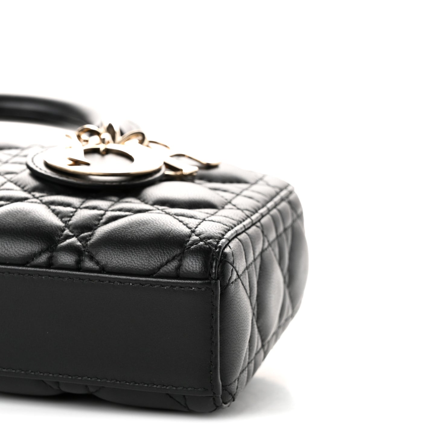 Lambskin Cannage Small Lady D-Joy Black