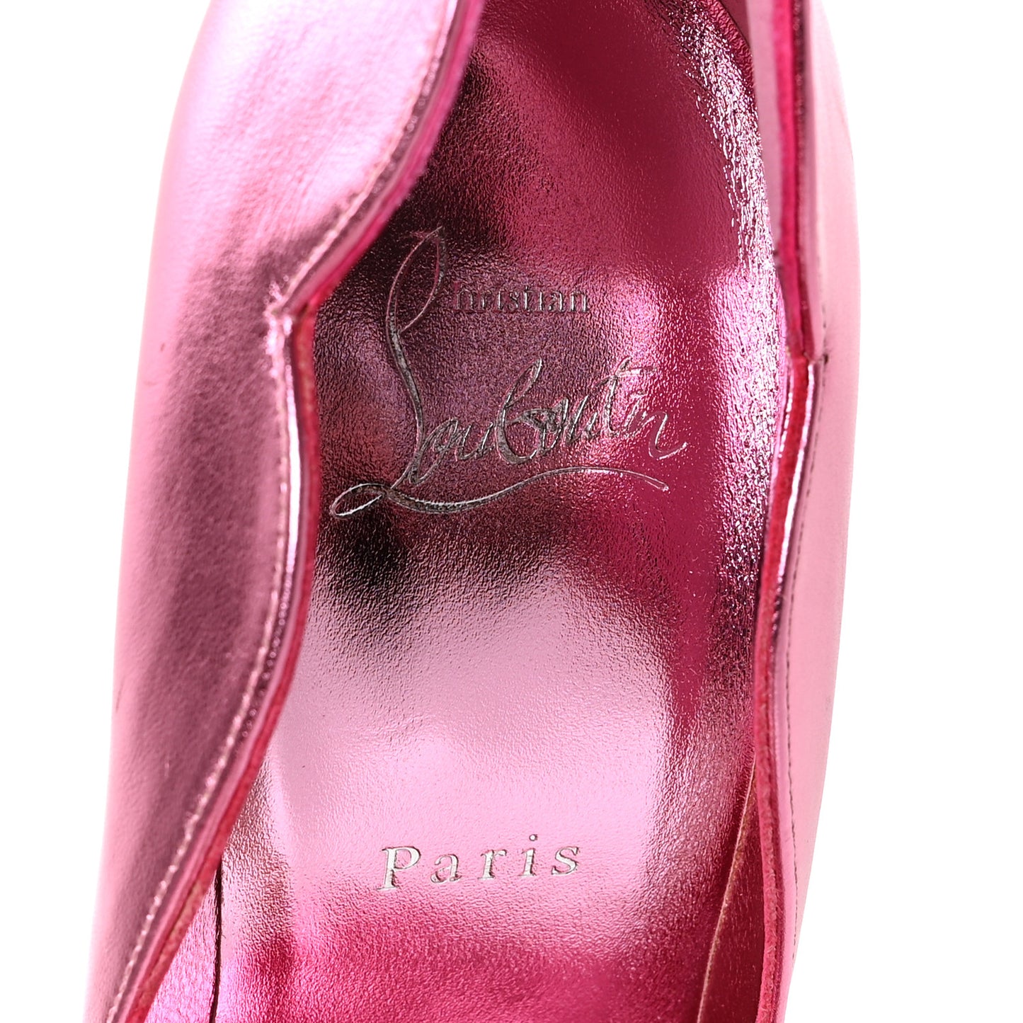 Metallic Calfskin Hot Chick 100 Pumps 38.5 Pink