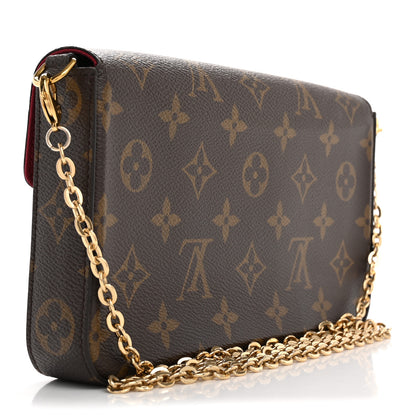 Louis Vuitton Monogram Pochette Felicie Chain Wallet Fuchsia 4 of 15