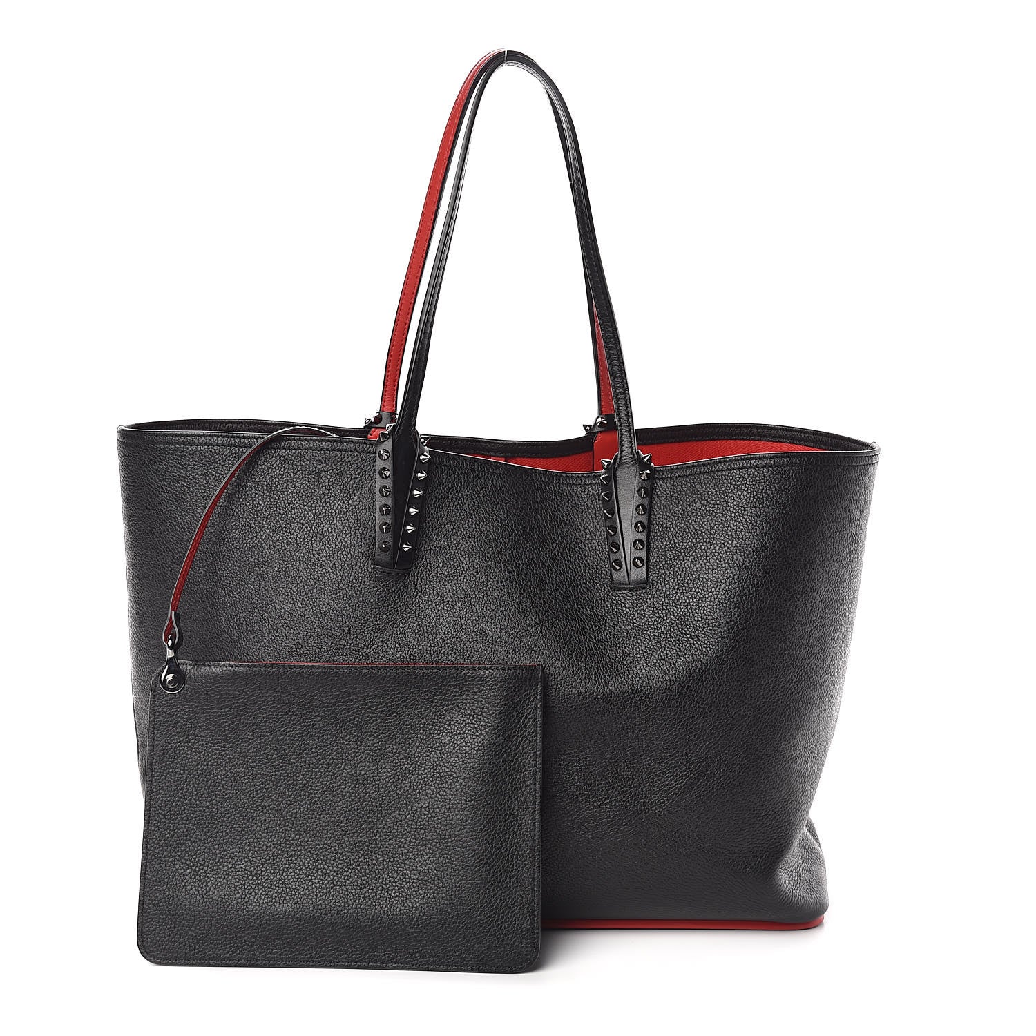 Christian Louboutin Calfskin Spikes East West Cabata Tote Black 1 of 10