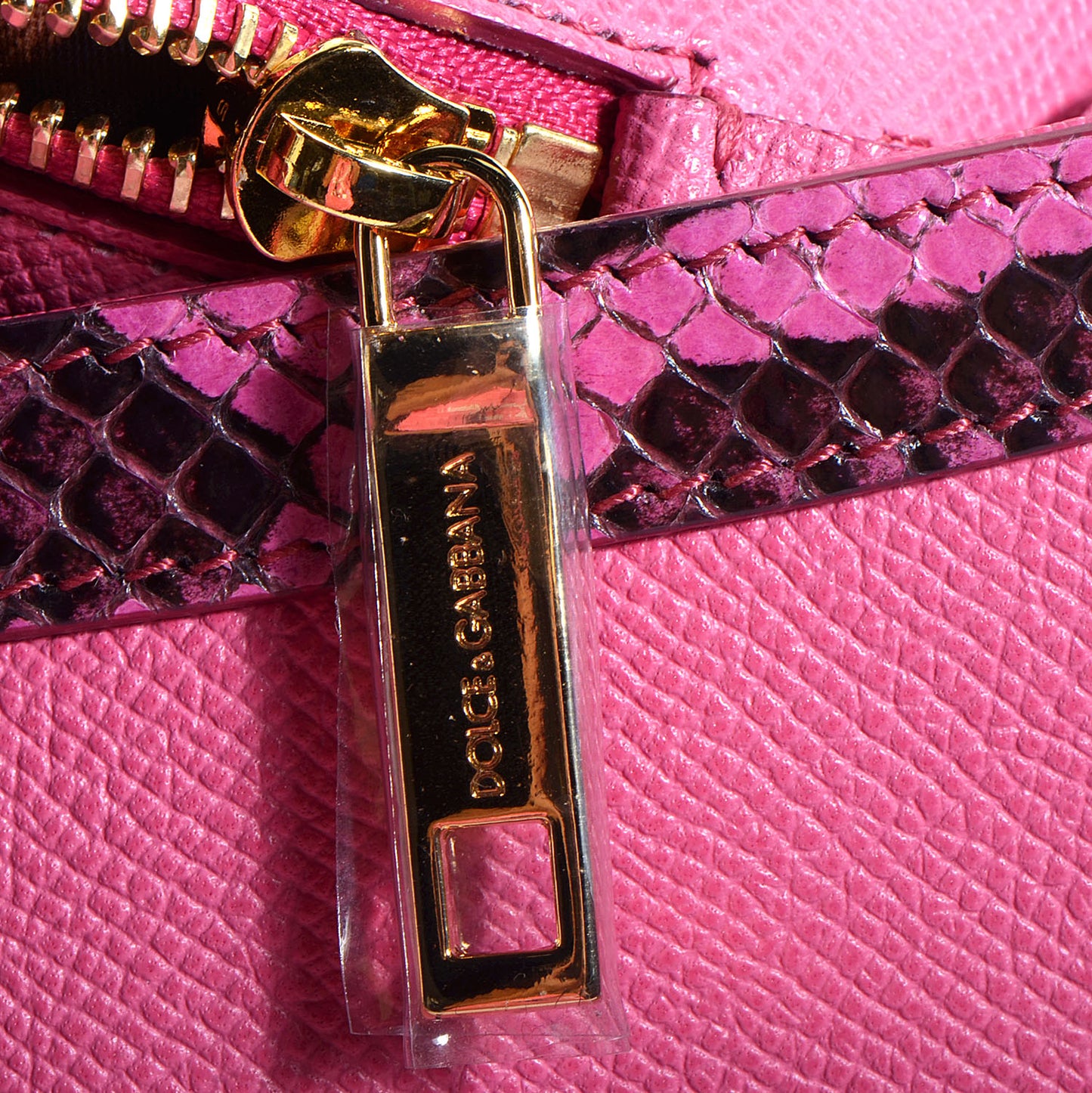 Dauphine Leather Python Large Miss Sicily Satchel Pink