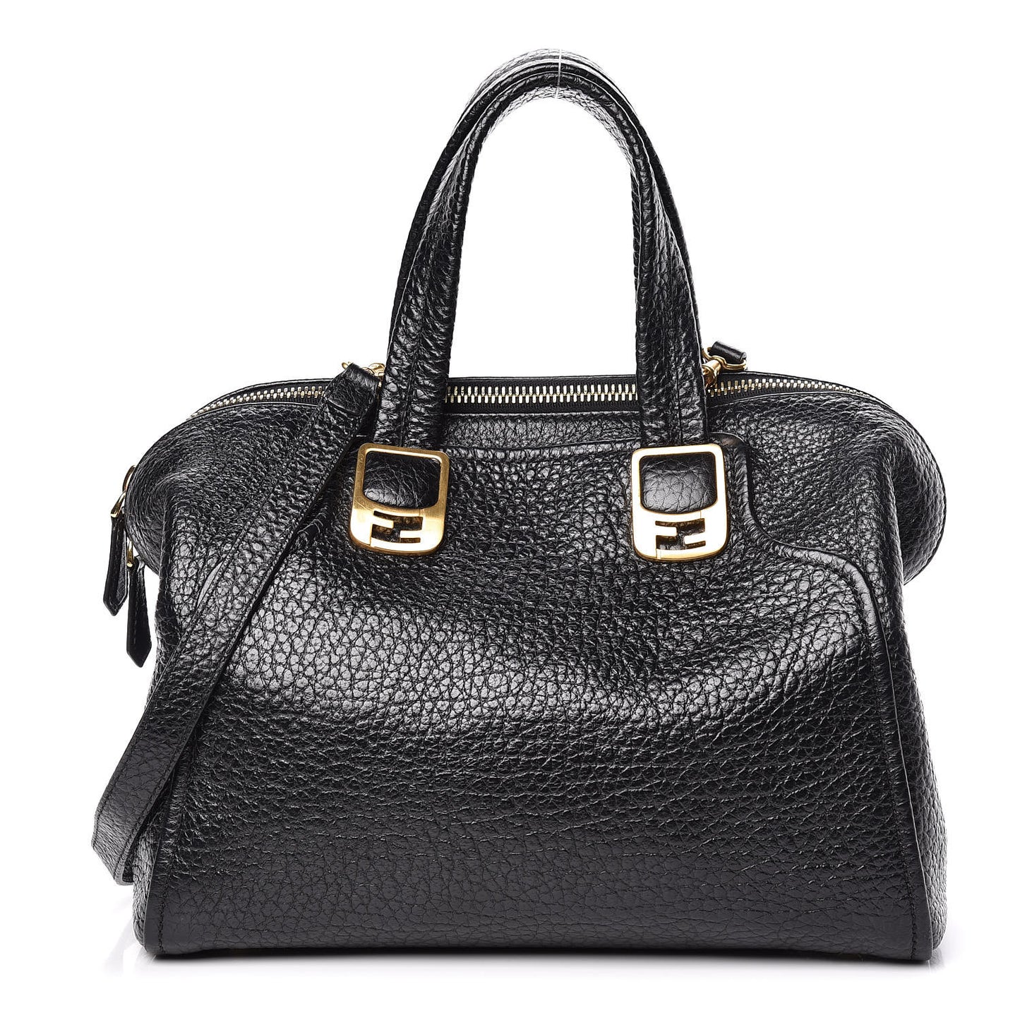 Pebbled Calfskin Small Chameleon Tote Black