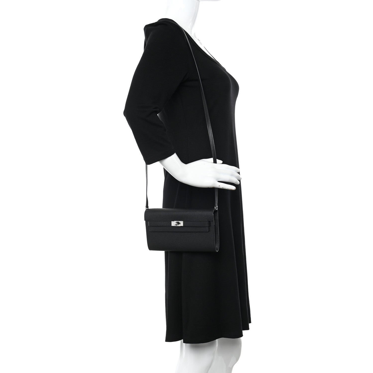 Hermes Epsom Kelly Wallet To Go Black 2 of 9
