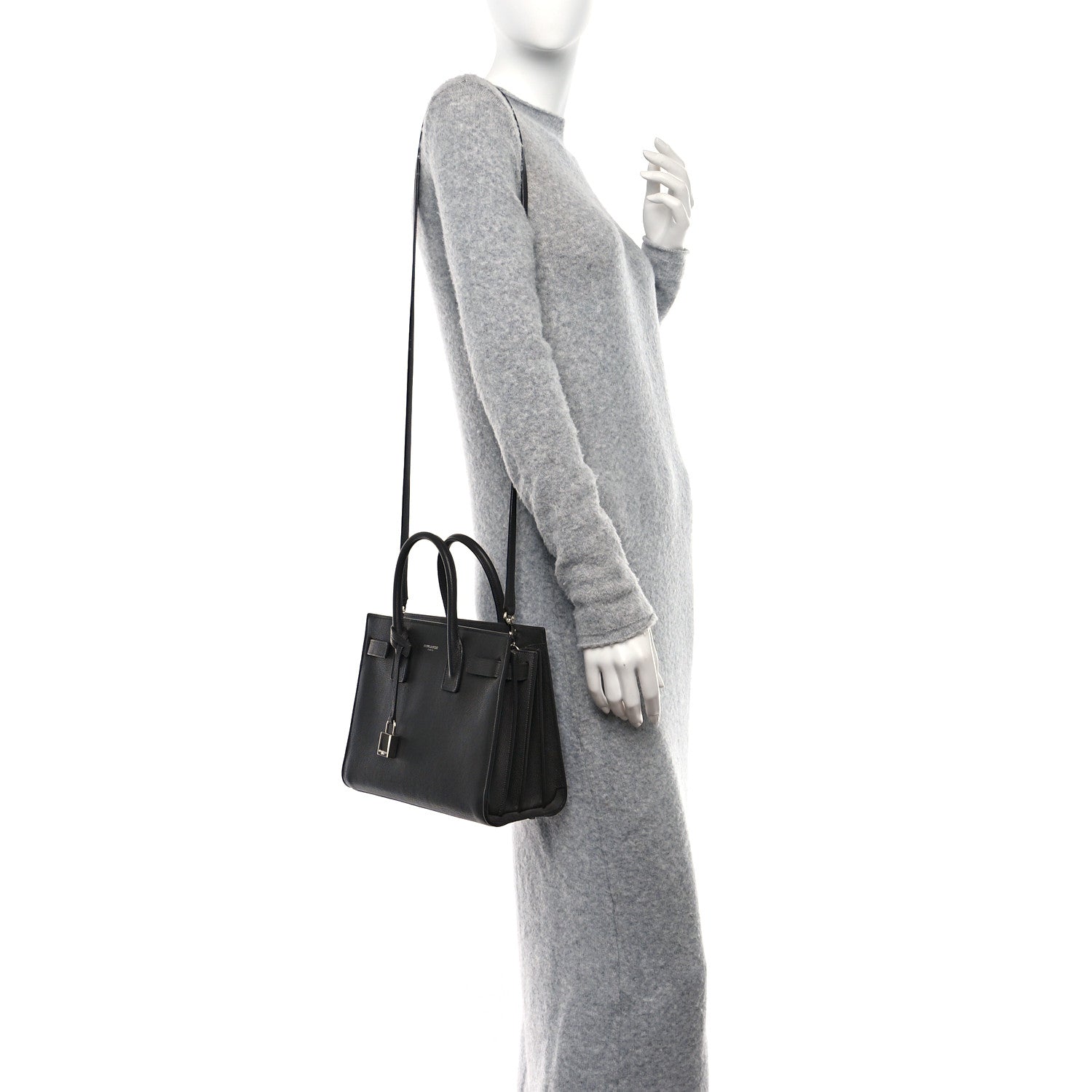 Saint Laurent SAINT LAURENT Grain De Poudre Small Sac De Jour Dark Smog 2 of 13