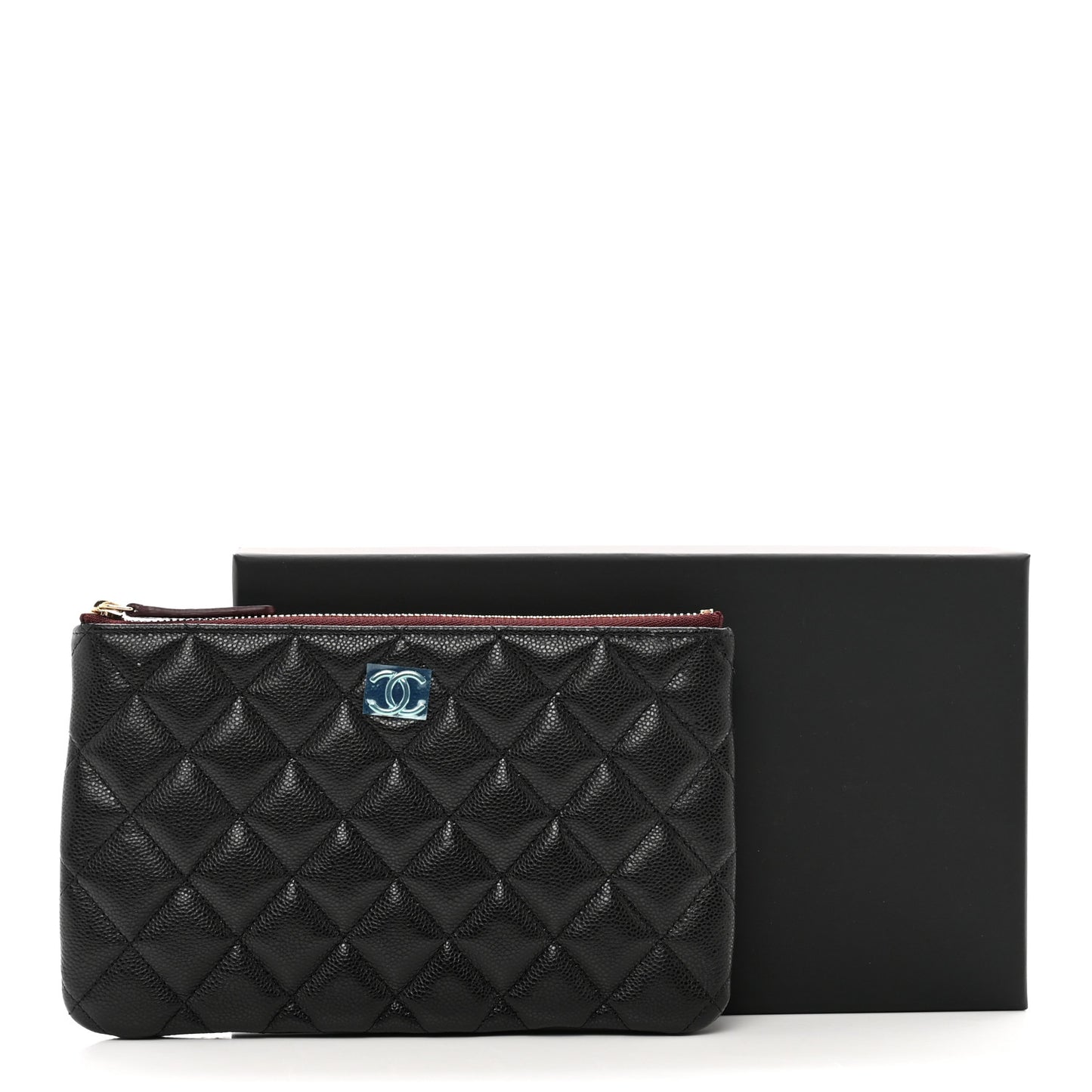 Caviar Quilted Cosmetic Case Black