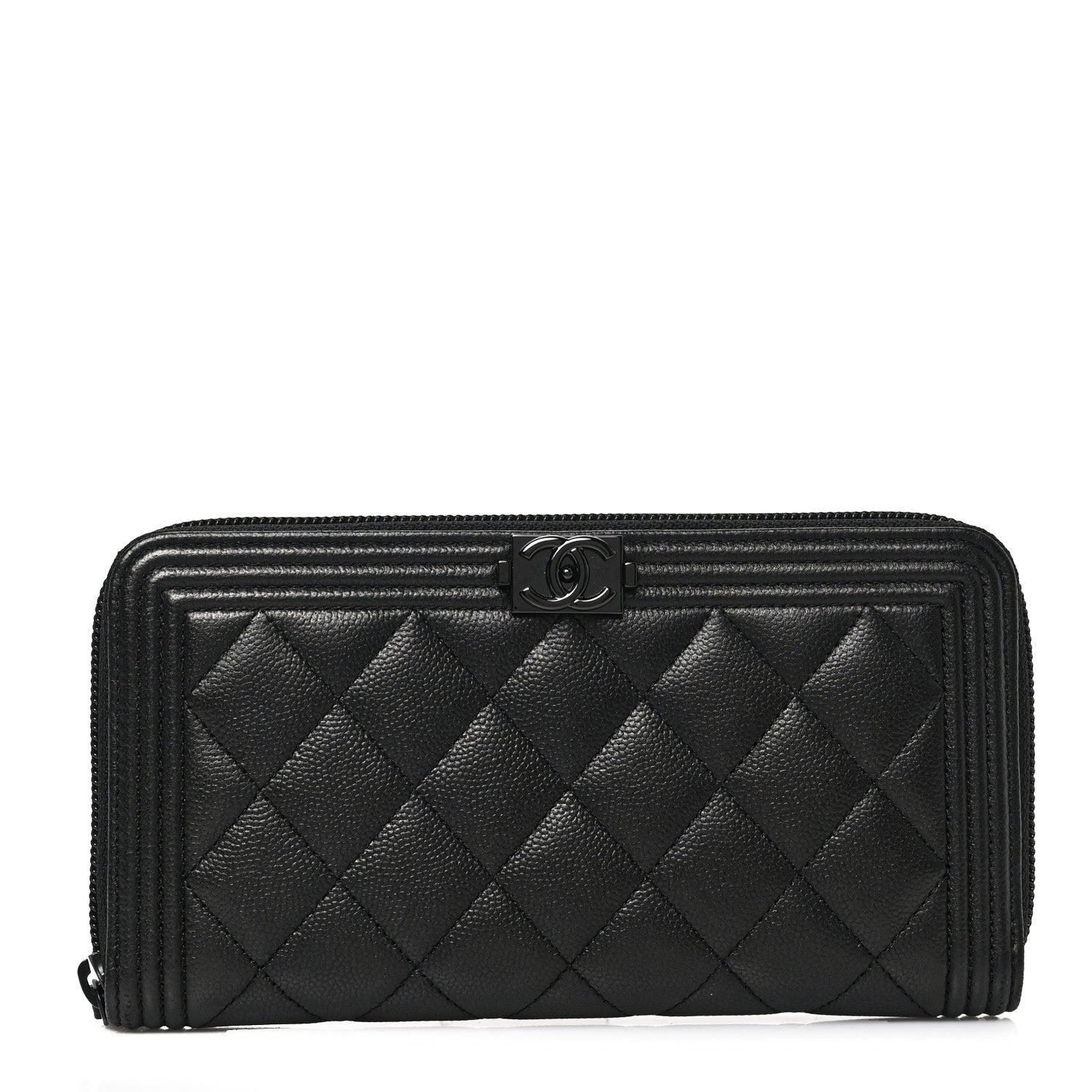 Chanel Caviar Quilted Boy Zip Around Organizer Wallet So Black 1 of 7