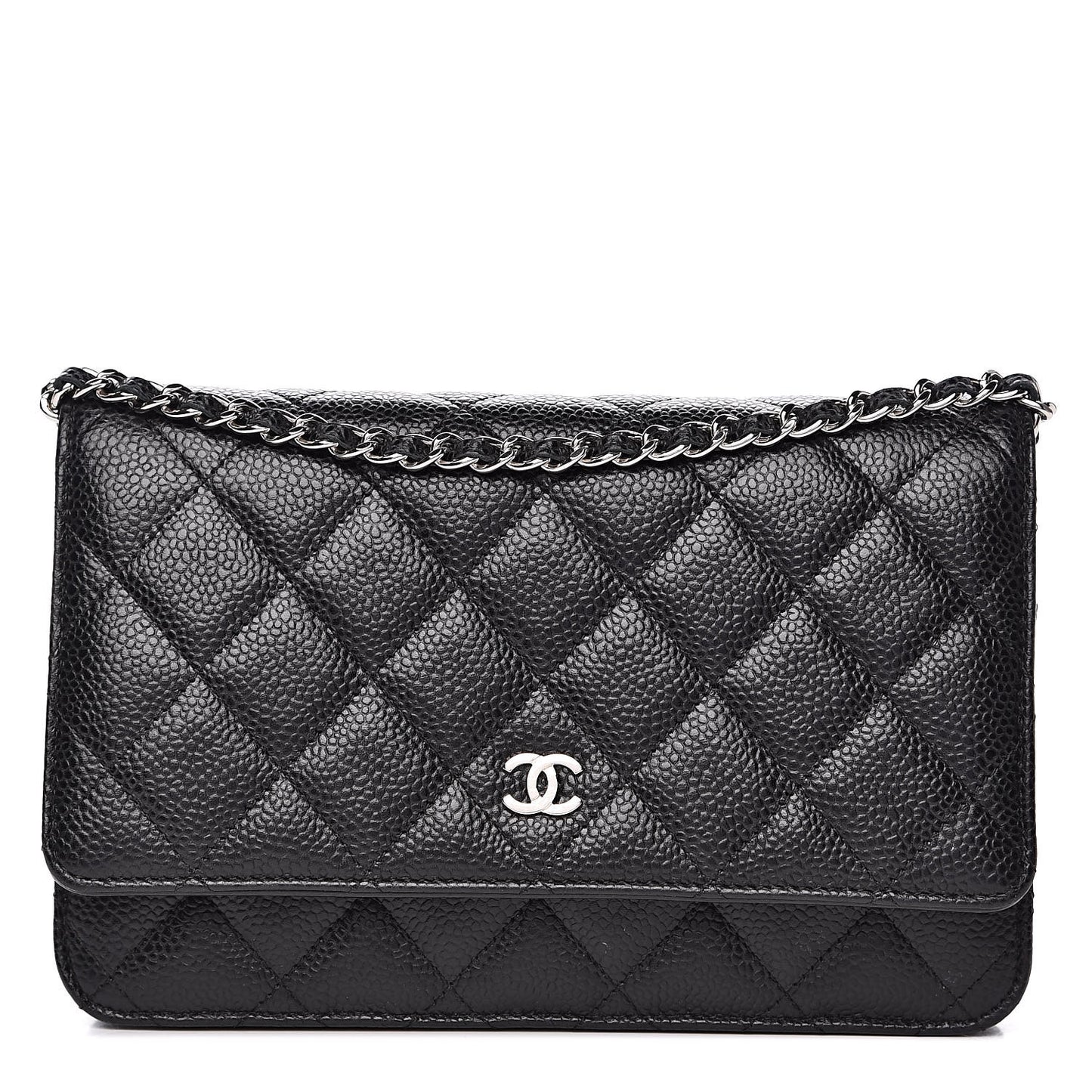 Caviar Quilted Wallet On Chain WOC Black