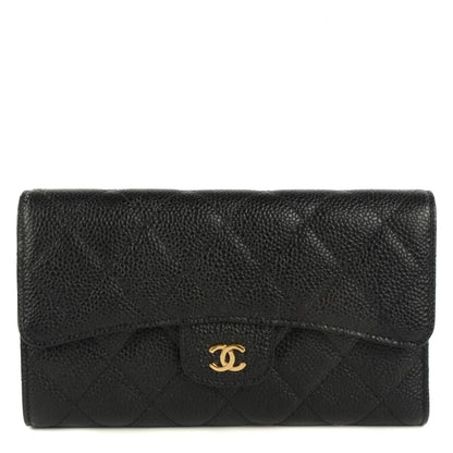 Chanel Caviar Quilted Large Flap Wallet Black 1 of 9